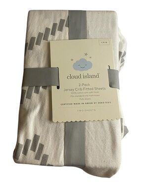 Cloud Island Gray Chevron Crib Sheets 2 Pack NWT